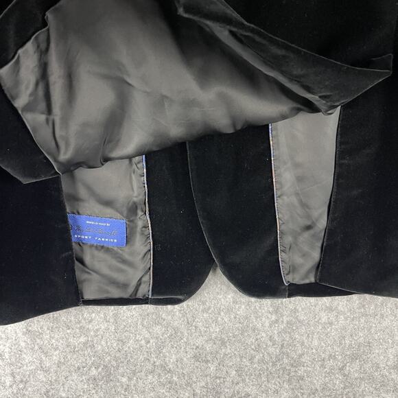 Tre Vero Loro Piana Velvet Blazer Sport Coat Jacket Mens XL 42R Black Peak Lapel - Picture 15 of 16